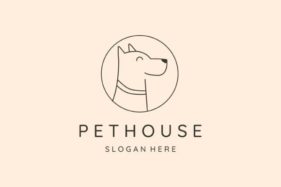 Dog Pet House Logo Vector