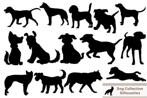 Dog Silhouettes Collection Vector