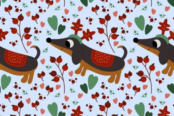Dogs Digital Paper - Winter Pattern