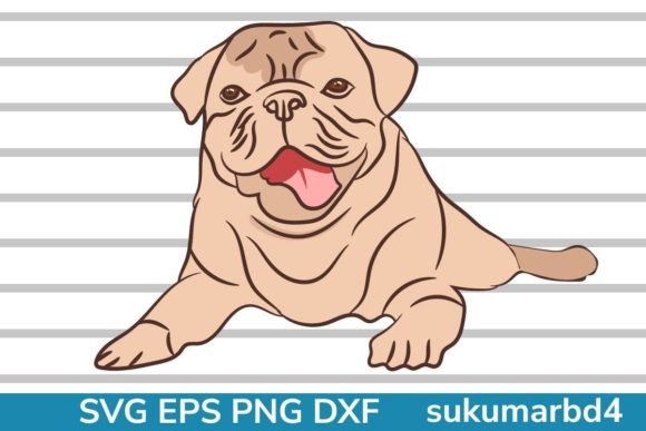 Pug Dog Cartoon Illustration