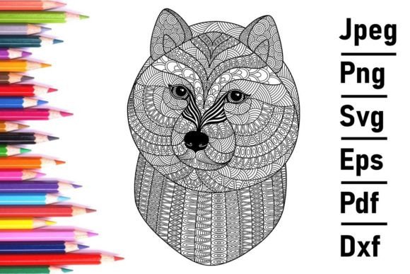 Zentangle Vector Akita Dog